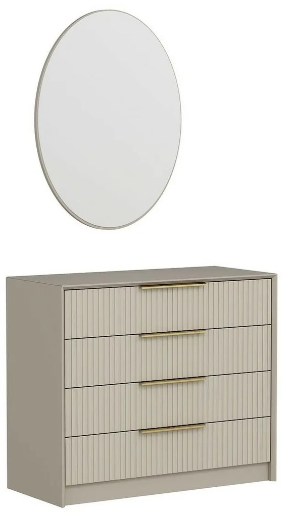 Comodă cu oglindă Kale Beige