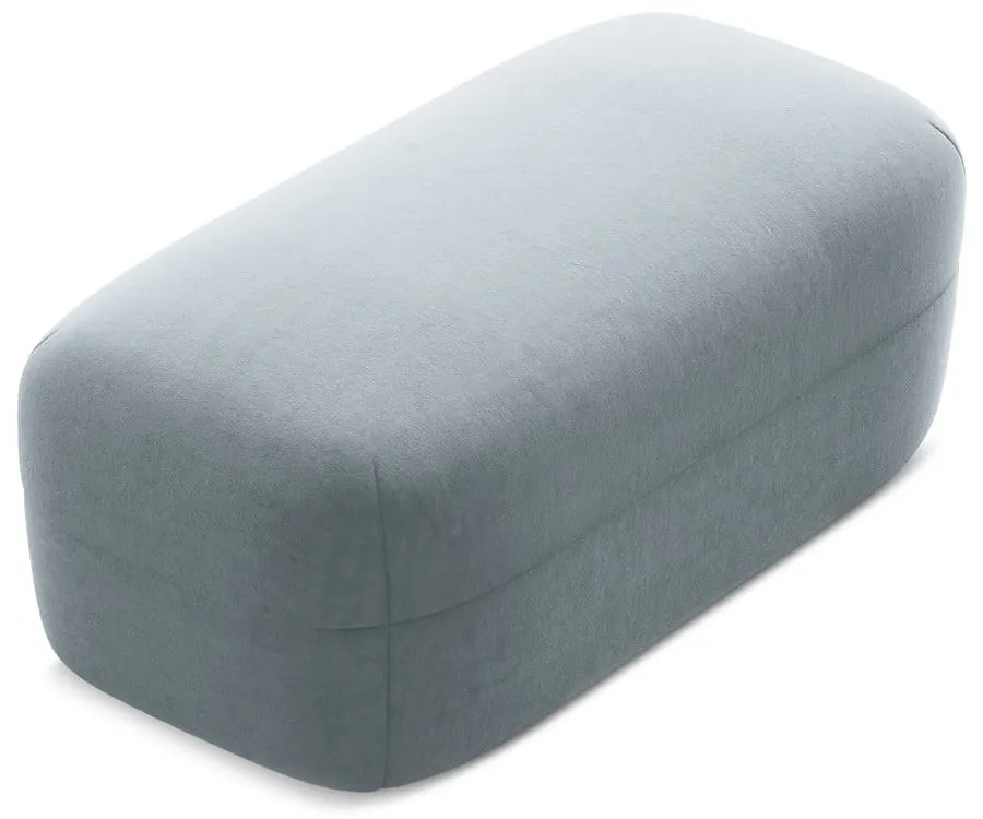 Taburet albastru deschis cu tapițerie din catifea Moana – Makamii