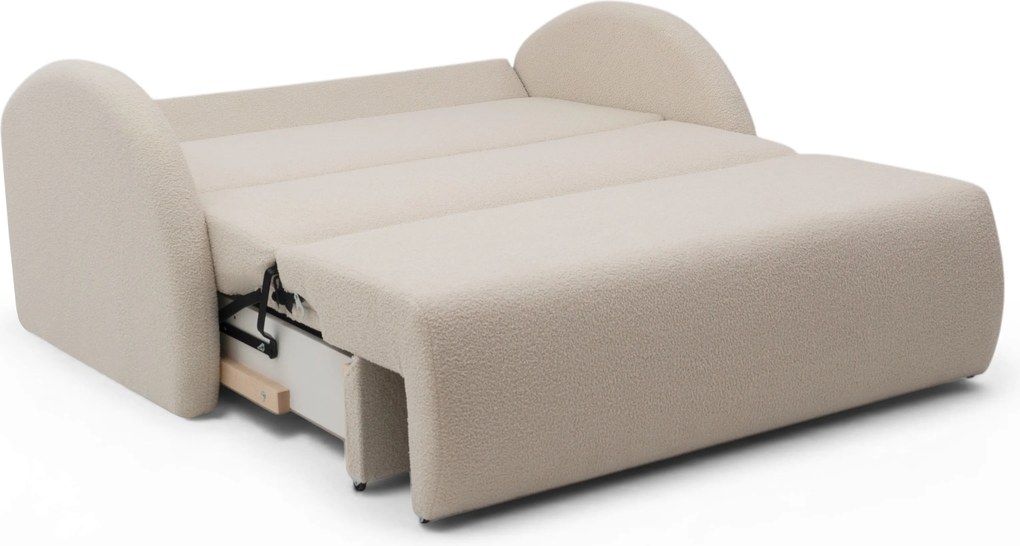 Canapea extensibilă Nubi trei locuri 140 cm cu ladă de depozitare - boucle bej deschis Quelle 03