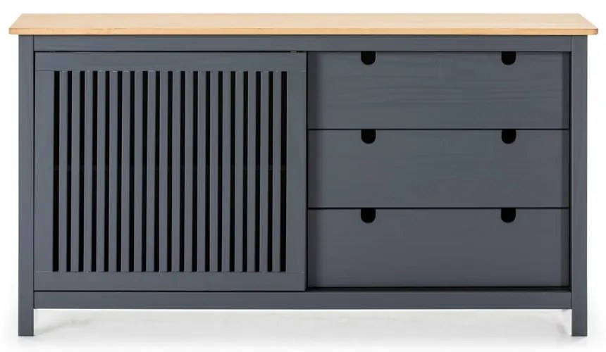 Comodă din lemn Marckeric Bruna, gri