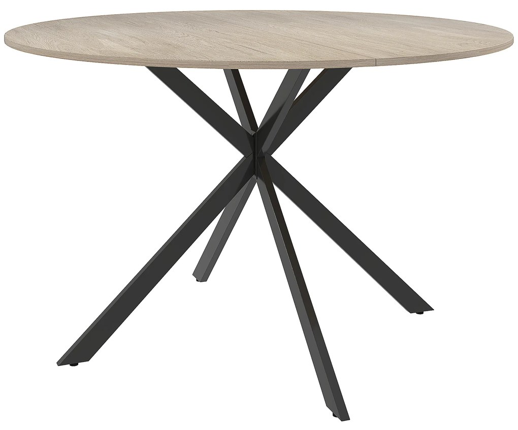 HOMCOM Masă de Dining Rotundă pentru 4 Persoane cu Structură de Oțel Ø120x75 cm Maro Închis | Aosom Romania