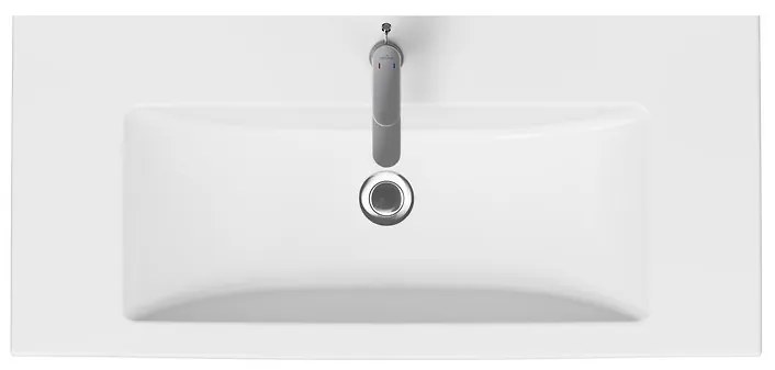 Set dulap baie suspendat 2 sertare lavoar inclus, 100 cm, culoare fiord mat, MDF, Cersanit Tirso 1000x450 mm, Fiord mat