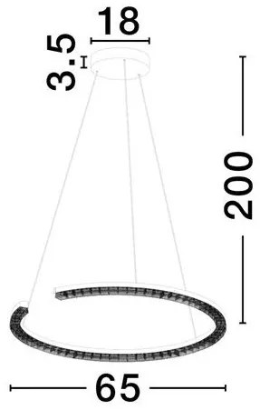 Lustra circulara aluminiu auriu GREAMY D-65cm