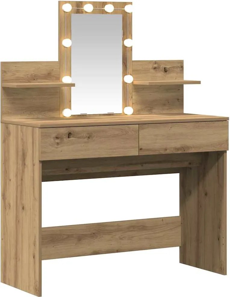 vidaXL Masă de Machiaj cu sertar Stejar Artizanal 100 x 40 x 130 cm