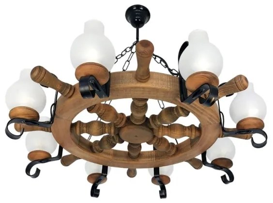 Brilagi - Candelabru suspendat pe lanț TIMONA, 8xE14/40W/230V, Ø 70 cm, fag
