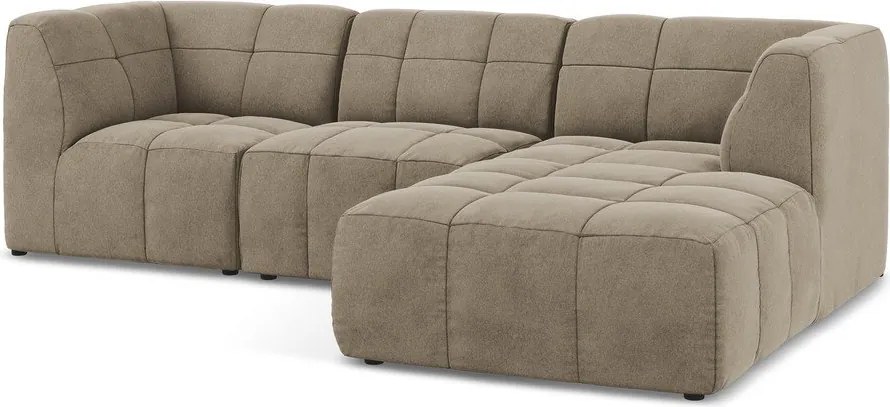 Colțar maro cu tapițerie din catifea (cu colț pe partea dreaptă/cu șezlong) Aloha – Makamii