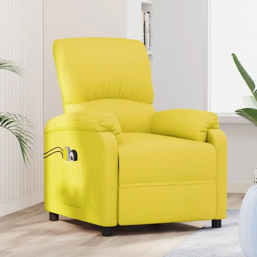 3129500 vidaXL Fotoliu de masaj cu ridicare, galben deschis, textil