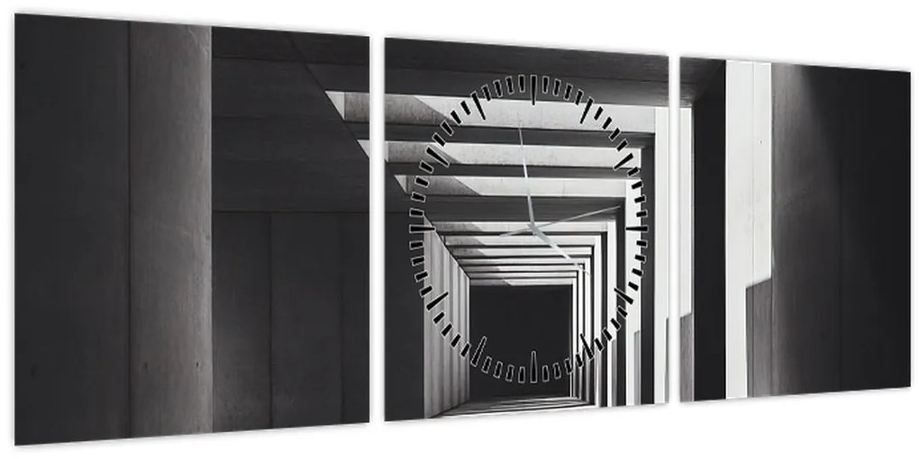 Tablou - Tunel Pătrat (cu ceas) (90x30 cm)