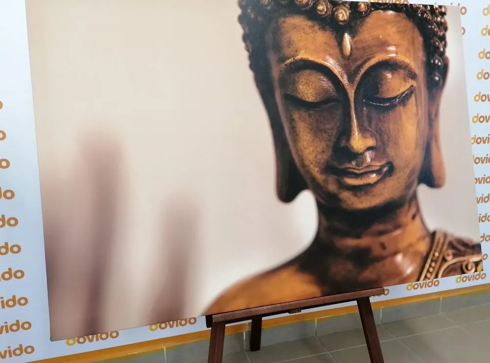 Tablou cap de Buddha din brondz