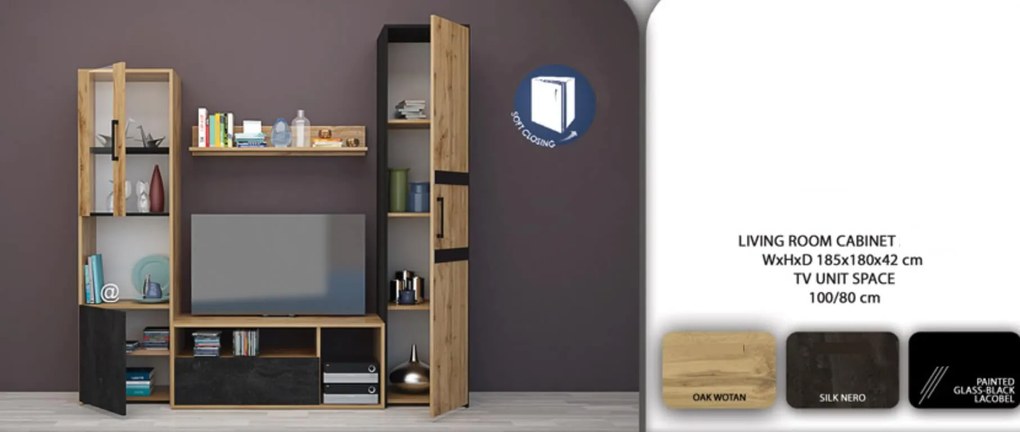 Living-room GLOBAL124 - wotan/silk nero