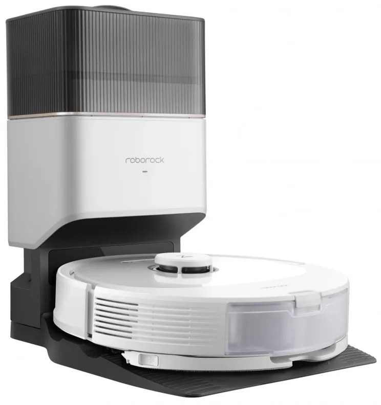 Robot aspirator Roborock Q8 max+ Q8MP02-00, 59W, Wi-Fi, Control vocal, 5500 Pa, Curatare uscata si umeda, Autonomie pana la 240 min, Alb/Negru