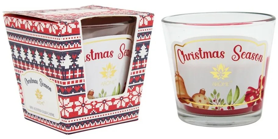 Lumânare parfumată în sticlă Aroma ChristmasTimes, 120 g