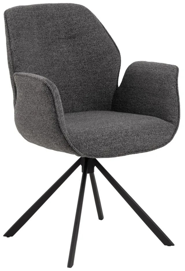 Scaun de sufragerie gri închis tapițat Aura – Actona