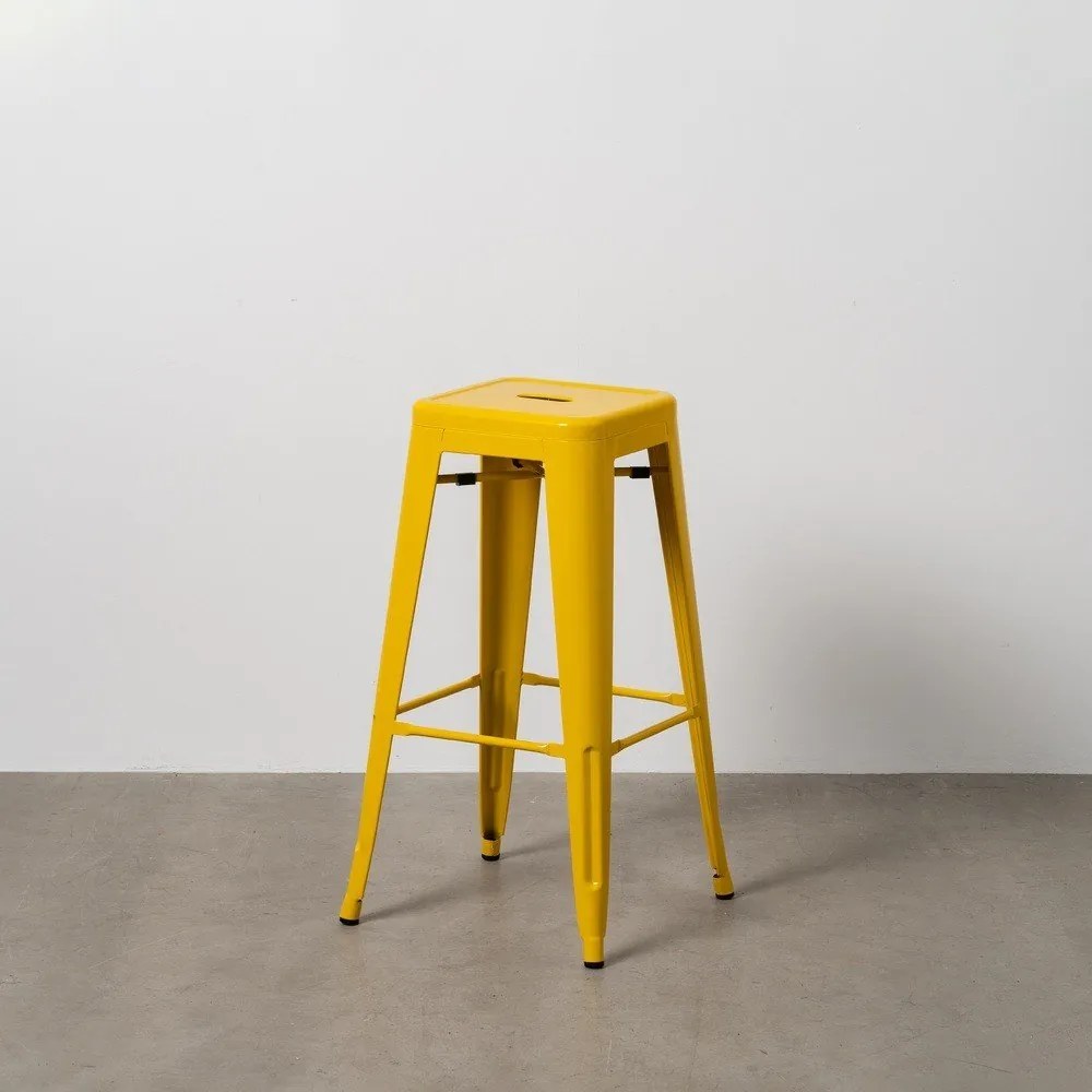 Set de scaune de bar galben 2 buc. din metal (înălțime șezut 76,5 cm) – Ixia