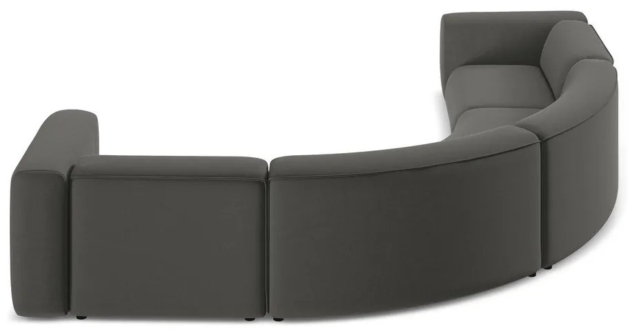 Colțar gri cu tapițerie din catifea Ekahi – Makamii