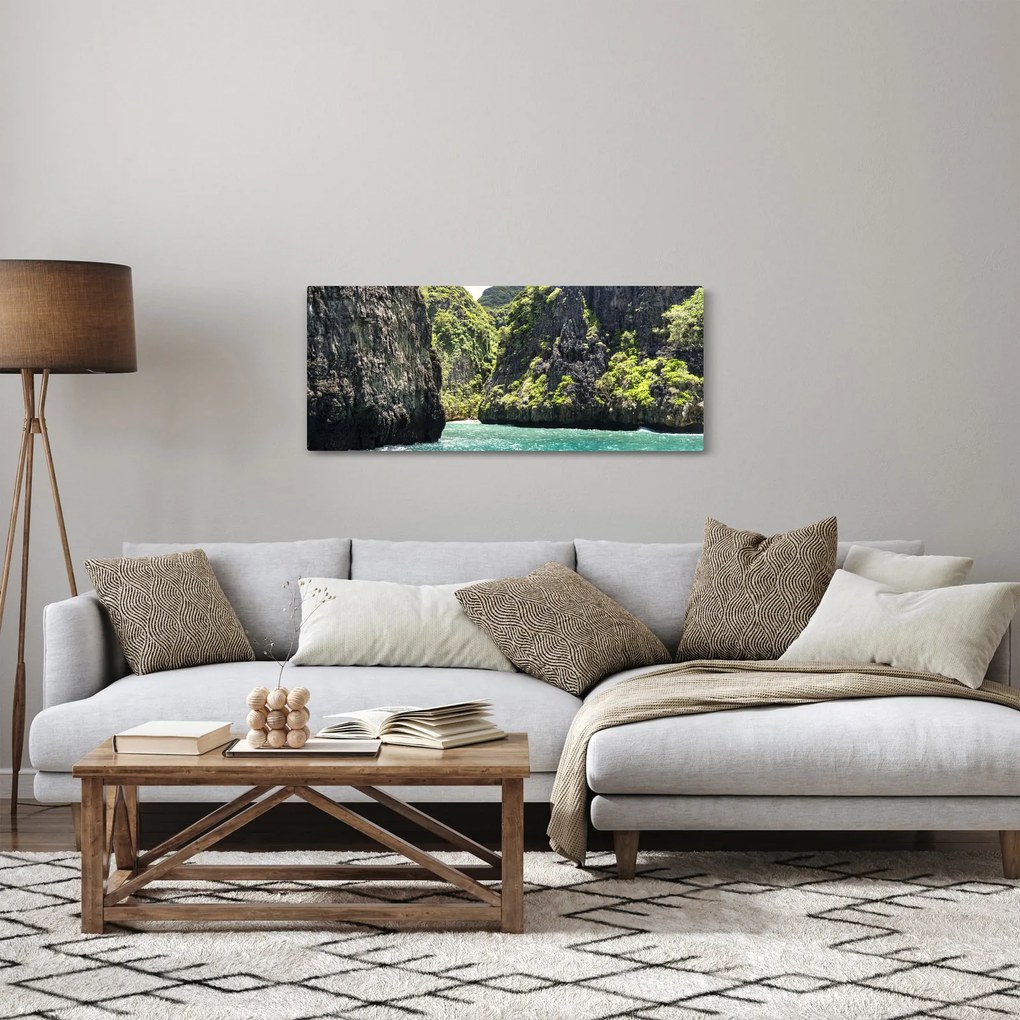 Tablou cu râu montan (120x50 cm)