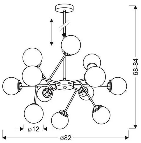 Lustră pe tijă BEST 12xE14/40W/230V