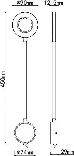 Aplica de perete cu reader LED BOAVISTA negru