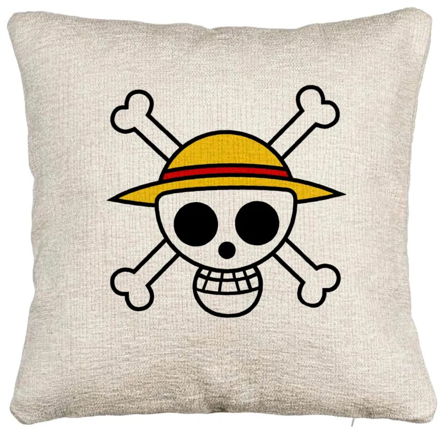 Perna Decorativa Canapea cu One Piece, 40x40 cm, Cu fermoar