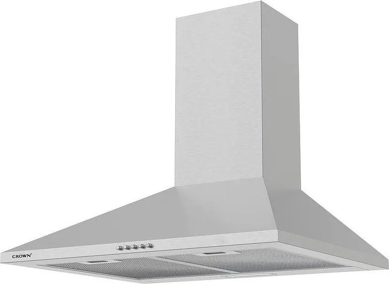 Hota decorativa Crown C 1650 X ECO, 60 cm, Clasa C, 300 m³/h, 3 viteze, Filtru din aluminiu, Inox