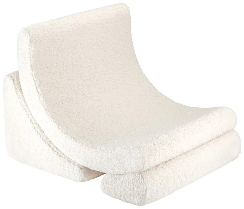 Fotoliu de copii crem cu tapițerie din țesătură bouclé Moon – Wigiwama