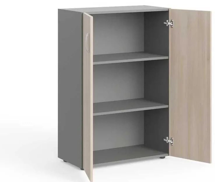 Dulap mediu Manager 79,8 x 42,2 x 119,5 cm, salcâm deschis / gri