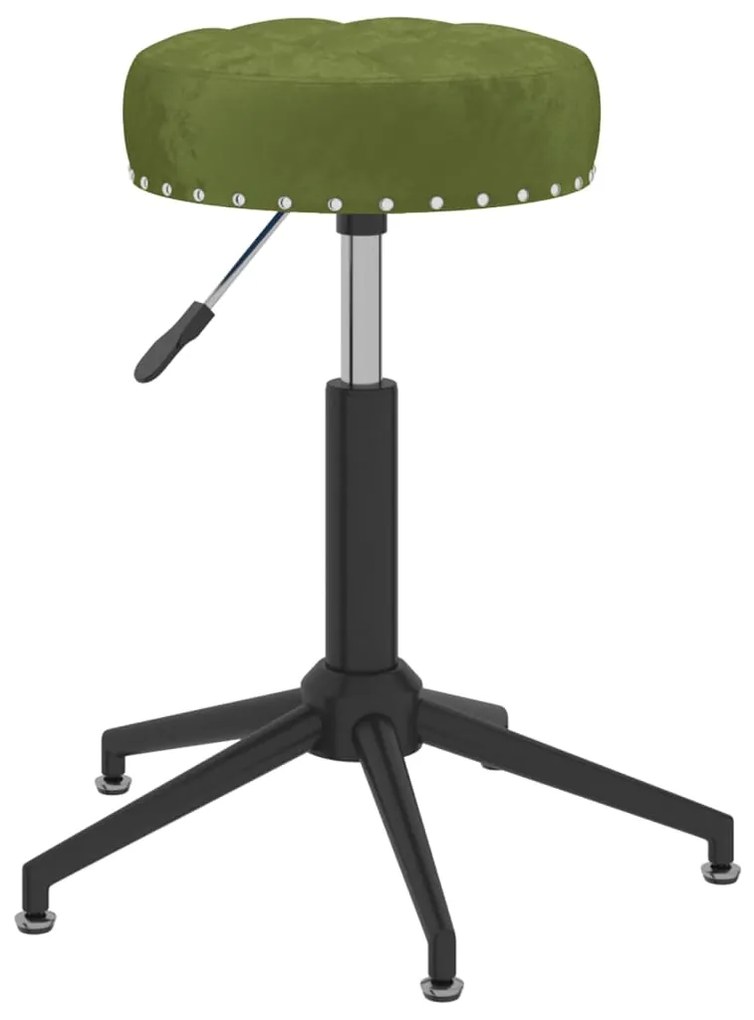 3085495 vidaXL Scaune de bucătărie pivotante, 4 buc., verde deschis, catifea