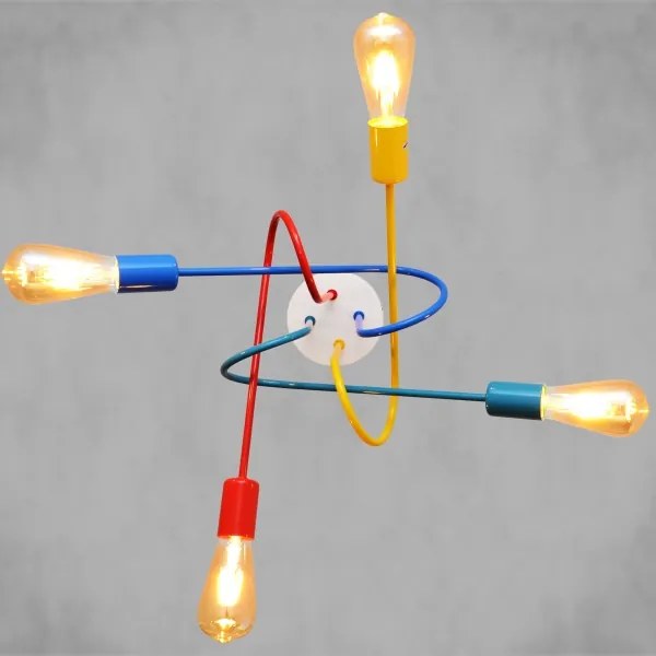 Lustr LED pentru copii OXFORD 4xE27/10W/230V montat pe tavan