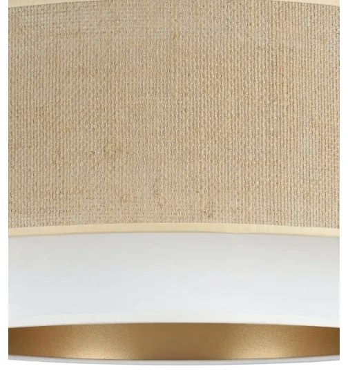 Plafonieră aplicată SARTA, 1xE27/60W/230V, Ø45 cm, alb/jută