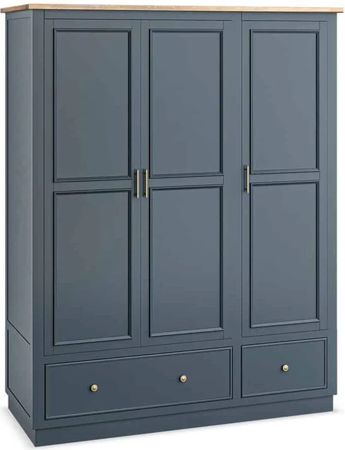 Dulap lemn masiv natur Richmond Albastru/, 150 × 60 × 190 cm
