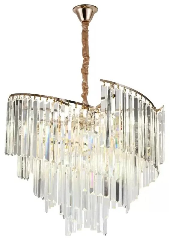 Candelabru Cristal, Elit's Page, 50cm , 6 x E27 Auriu