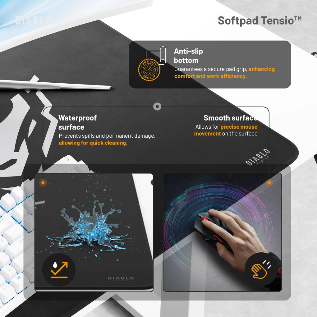 Birou reglabil pe înălțime Diablo X-Tensio 1100 alb