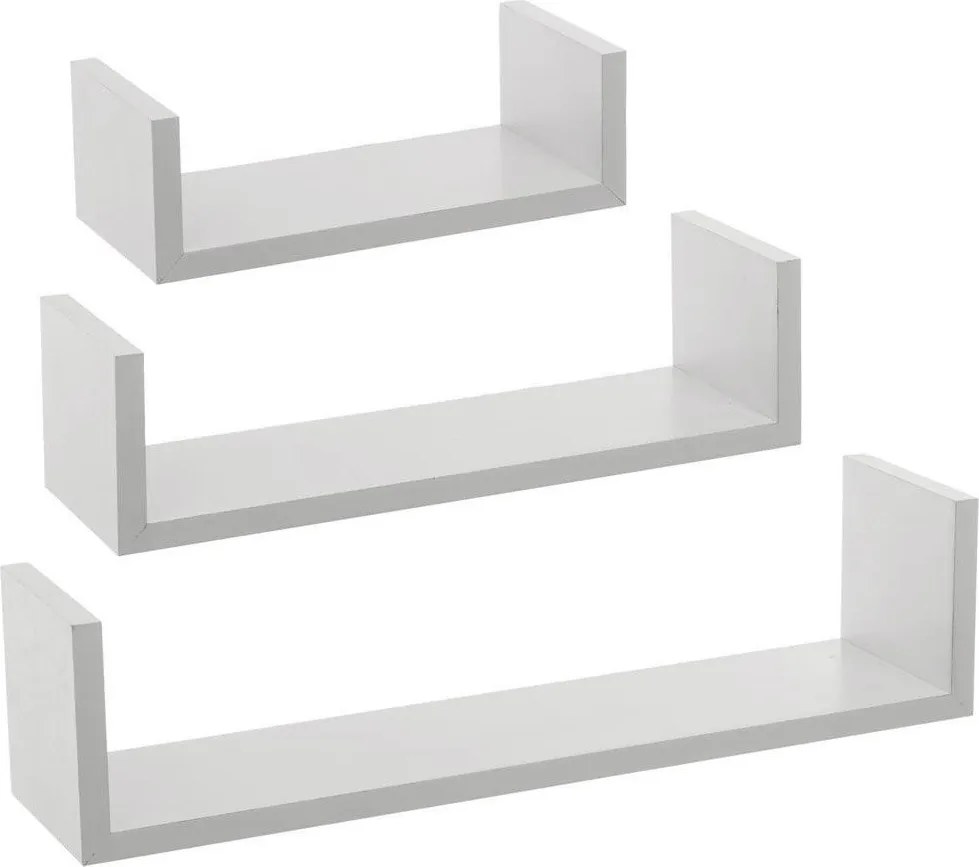 Set rafturi decorative, 3 buc, alb