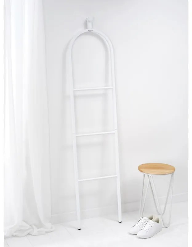 Suport multifunctional pentru haine Brabantia Linn 1008928, 3 tije, Parte ovala pentru sacou, Rezistent la coroziune, Alb