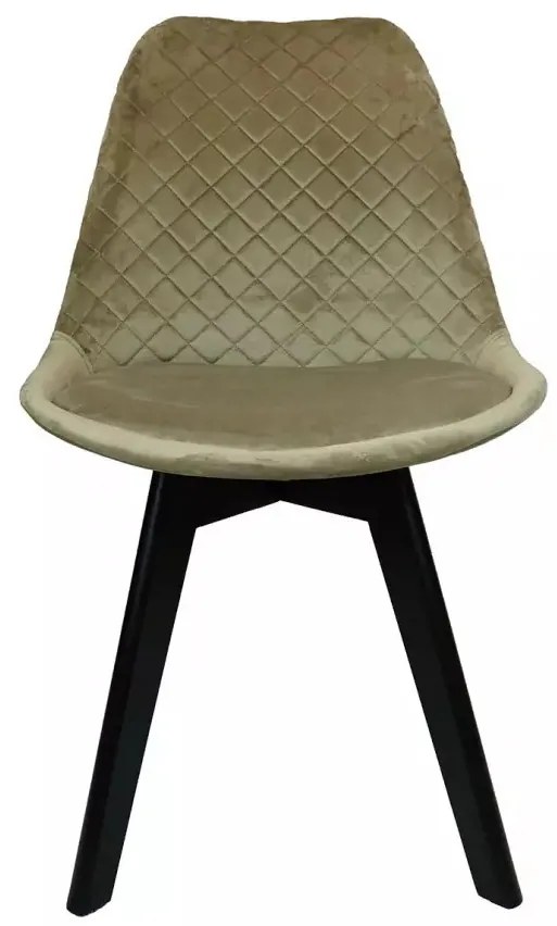 Scaun din catifea RIO BLACK in culoarea cappuccino