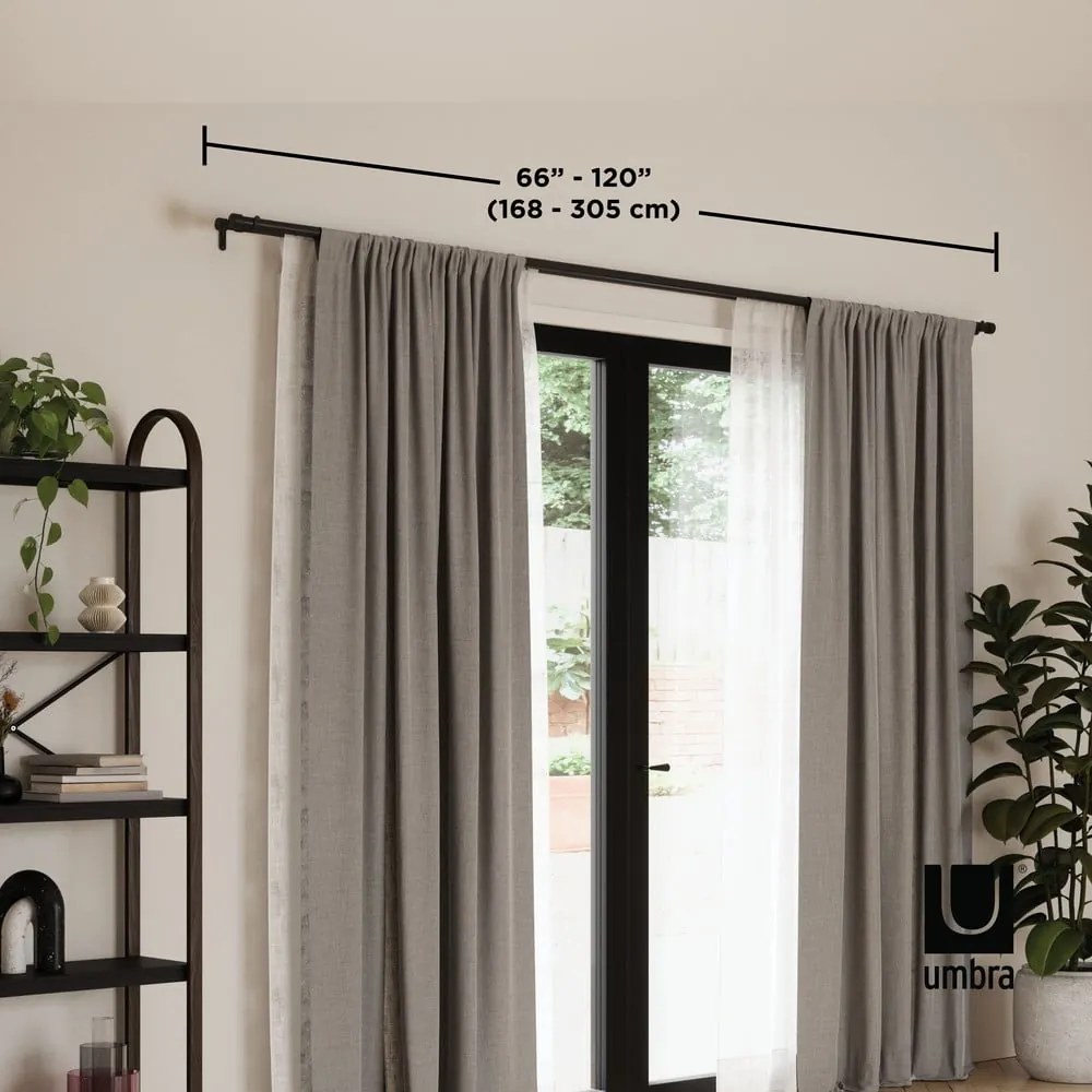 Galerie de perdea extensibilă 168-305 cm din oțel Cappa – Umbra