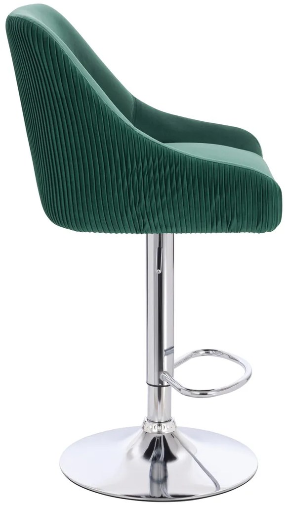 HR920W Scaun Verde din Catifea cu Bază Cromata