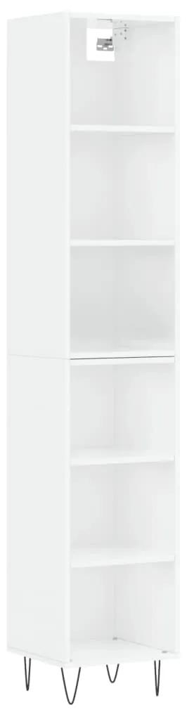 3189823 vidaXL Dulap înalt, alb extralucios, 34,5x32,5x180 cm, lemn prelucrat