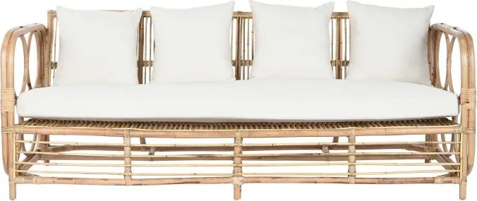 Canapea de exterior, 4 locuri, din bumbac si rattan, Luma
