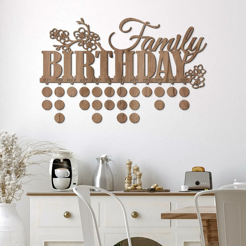 DUBLEZ | Calendar de familie pe perete - Zile de naștere ale familiei