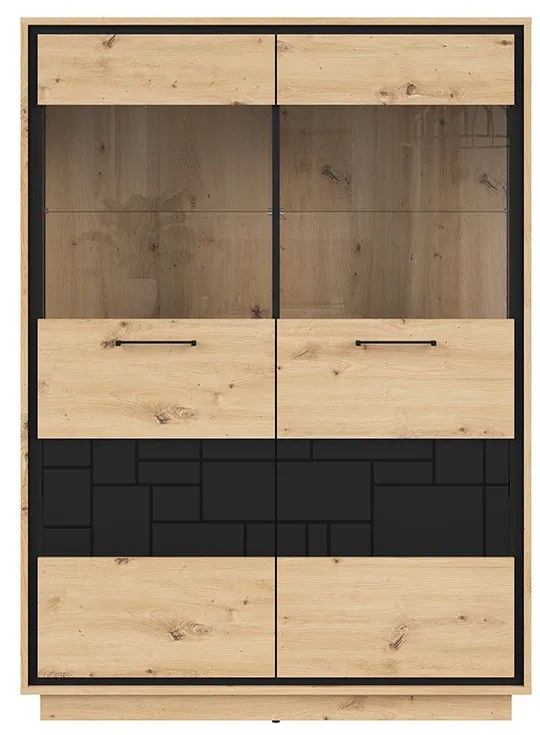 Vitrină Pont REG2W (Stejar artisan + Negru mat). 1063042