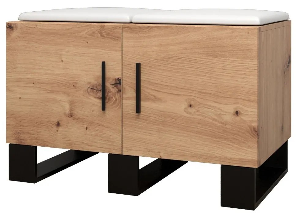 Set mobilier pentru hol Amanda 14 (Stejar artisan + Alb). 1085981