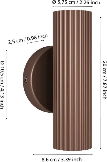 Eglo 902036 - Aplică de perete PORTILLO 2xGU10/5W/230V maro