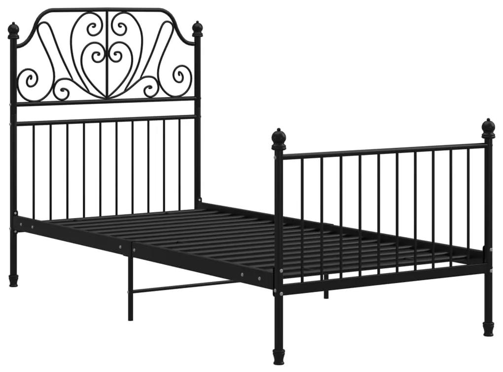 324844 vidaXL Cadru de pat, negru, 100x200 cm, metal