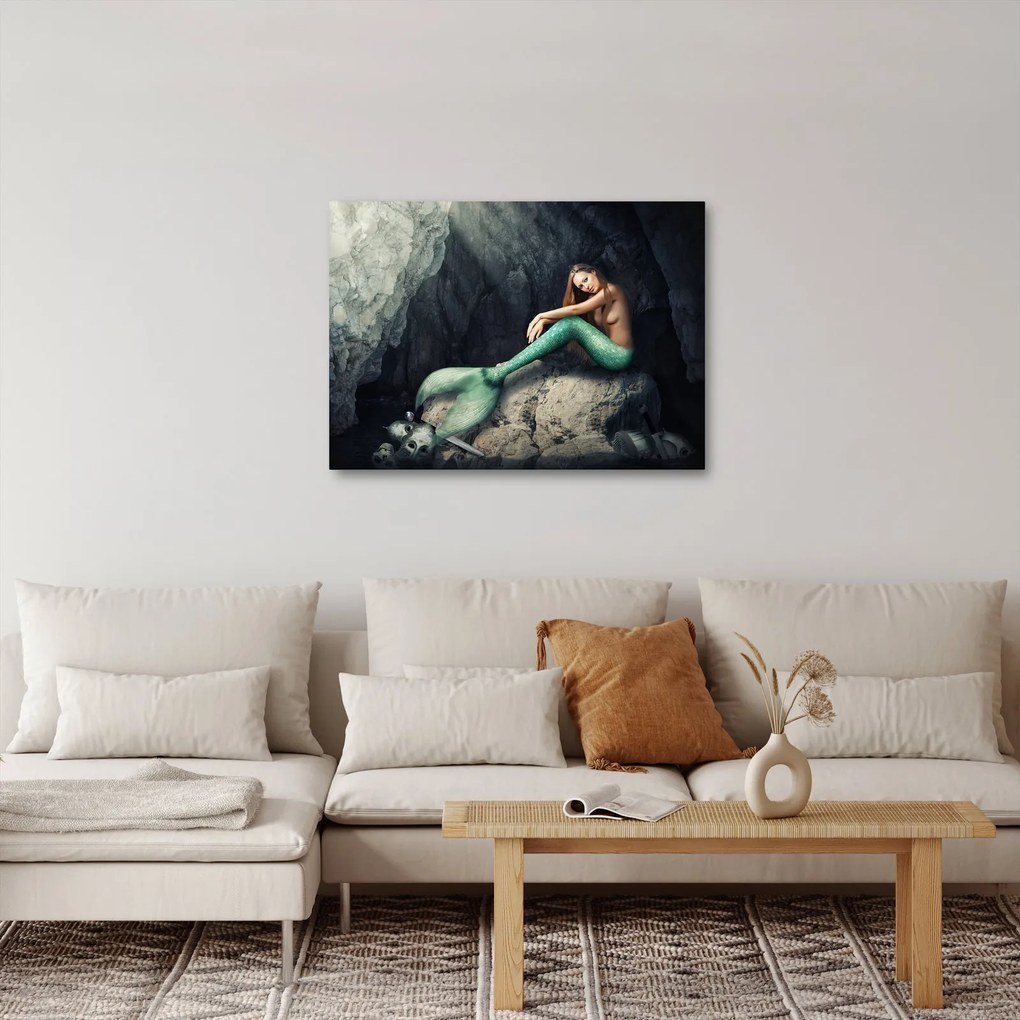 Tablou - Sirena pe stâncă (70x50 cm)