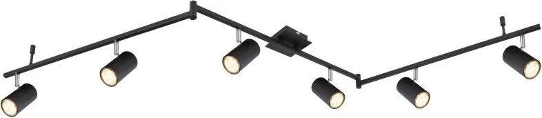 Lustra cu 6 spoturi directionabile design modern ROBBY negru mat