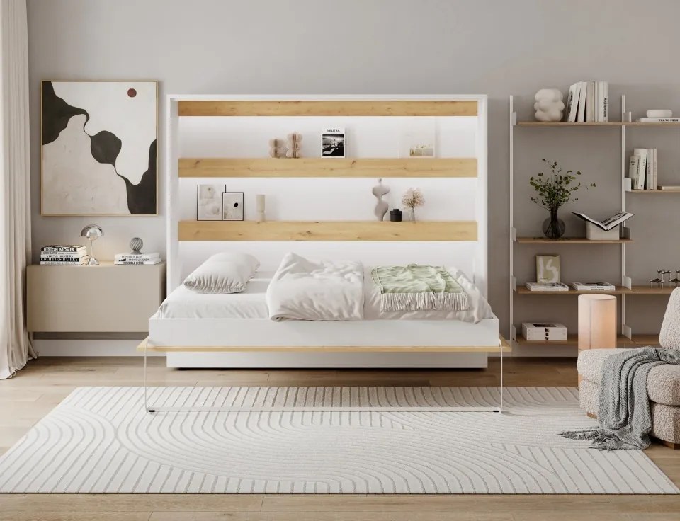 Pat rabatabil Devesto Horizontal Wall 140 Artisan Eiche LED, 200x140 cm – Artisan Eiche
