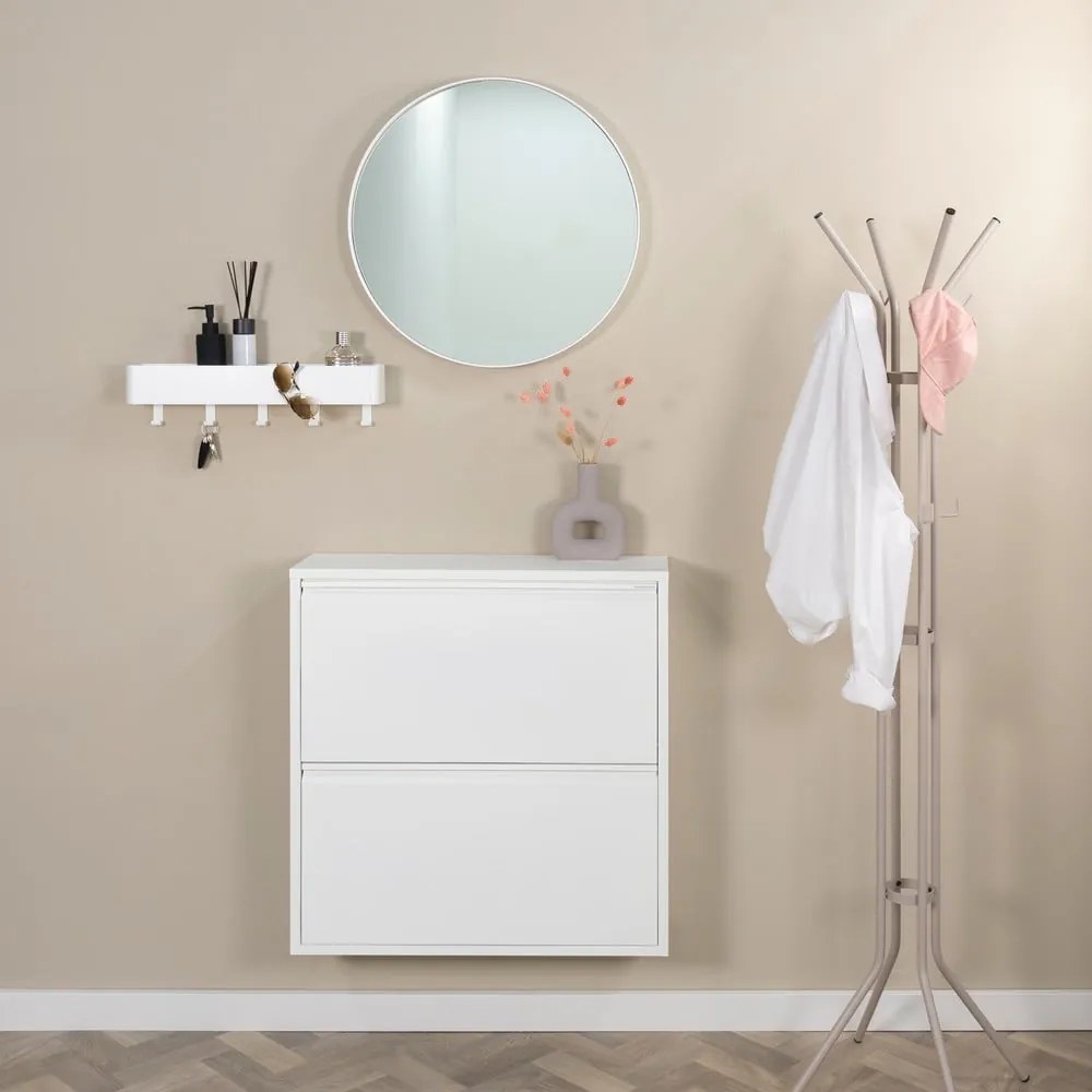 Pantofar alb cu deschidere înclinată din metal 75x77,5x22,5 cm Billy – Spinder Design