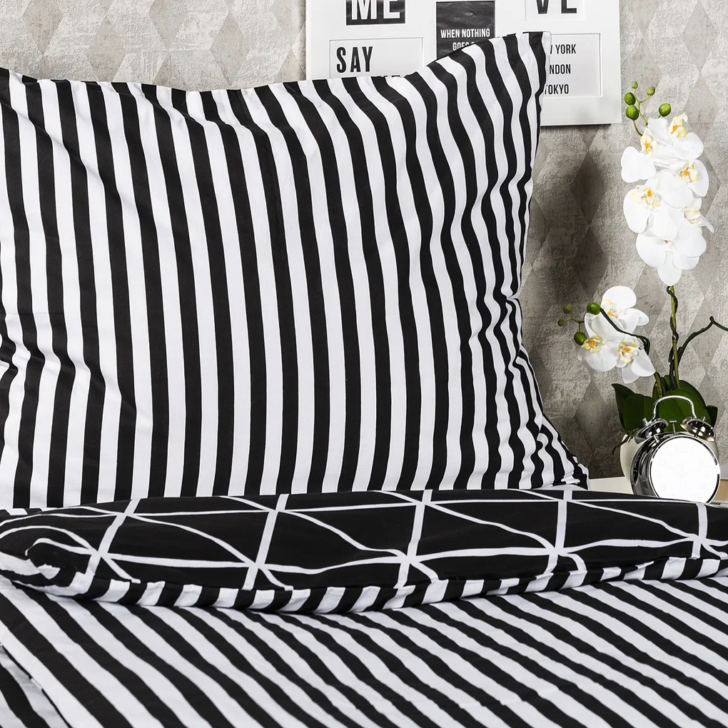 Lenjerie de pat din bumbac 4Home Galaxy, negru, 140 x 200 cm, 70 x 90 cm