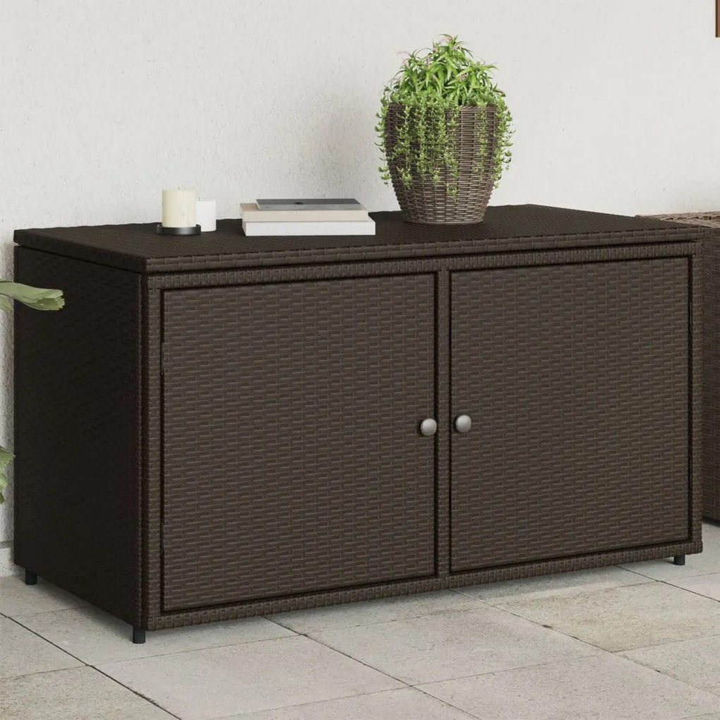 vidaXL Dulap depozitare de grădină, maro, 110x55x60,5 cm, poliratan